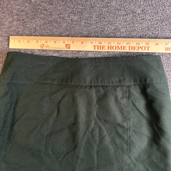 14 WORTHINGTON GREEN POLKA DOT WOVEN STRETCH LINED BACK VENT PENCIL SKIRT - Picture 8 of 8